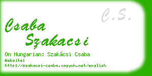 csaba szakacsi business card